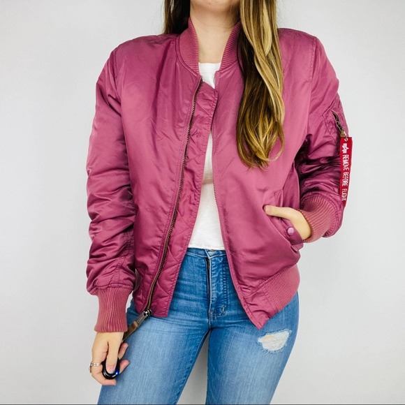 Alpha Industries Jackets & Blazers - Alpha Industries puffer dark pink bomber jacket